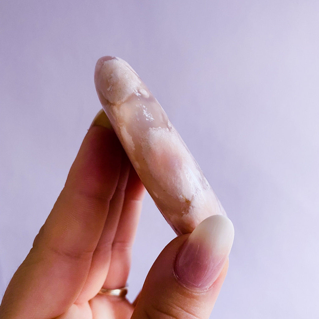 2) Flower Blossom Agate Crystal Palm Stone / Manifestation & Self Growth / Feminine Energy / Good For Entrepreneurs Wanting To Flourish - Premium  from My Store - Just £12! Shop now at Lumi Gemstones